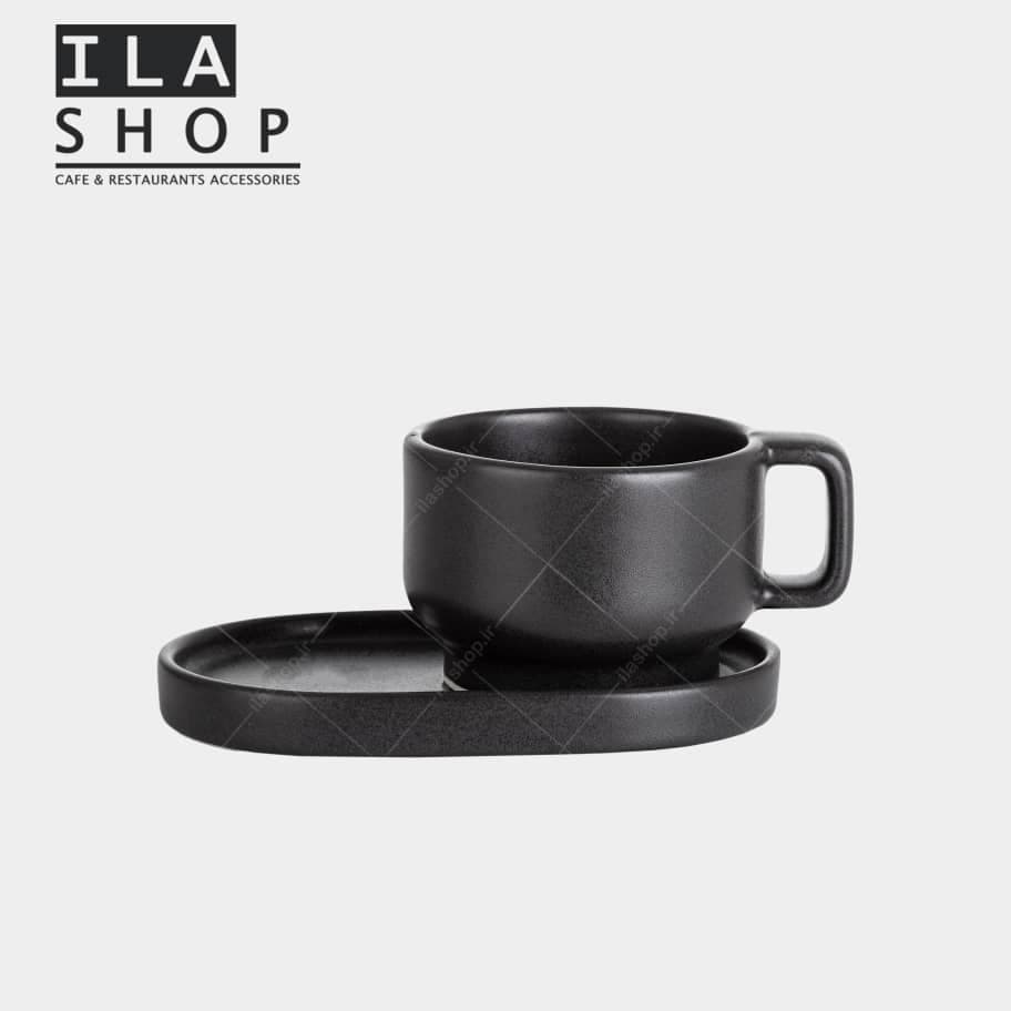 فنجان لاته مشکی آرتیزان شش عددی ایلا