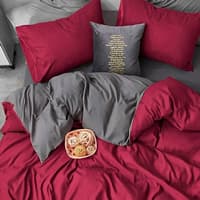 سرویس کاور لحاف دو نفره آیکون قرمز طوسی