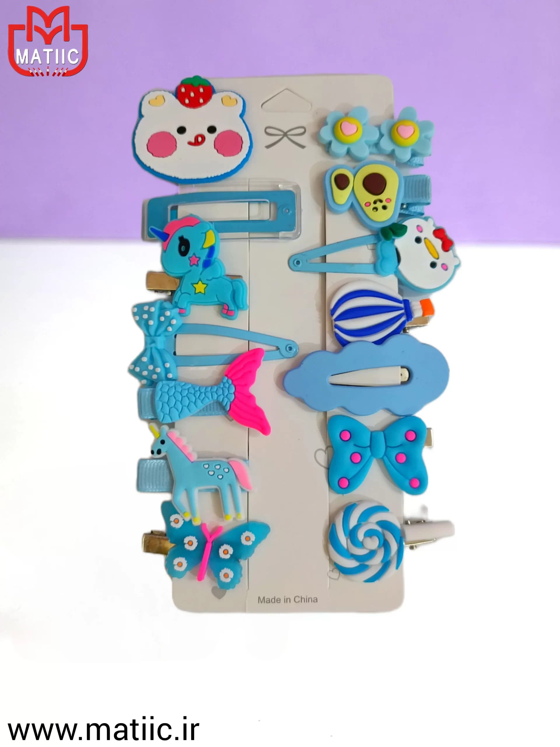 ست گیره مو فانتزی آبی