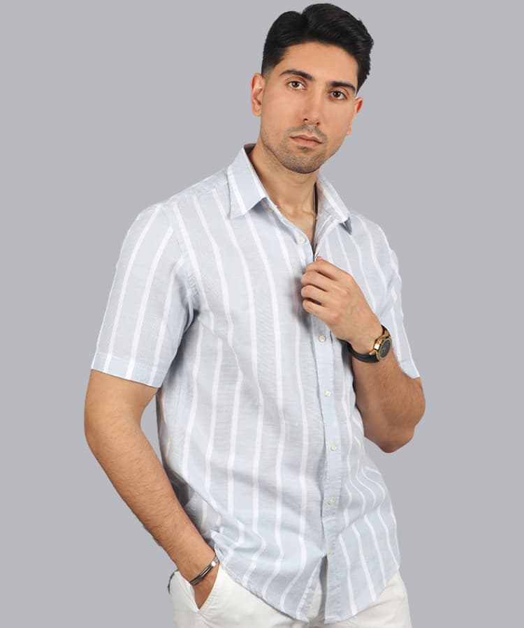 پیراهن آستین کوتاه مردانه مجلسی 4351