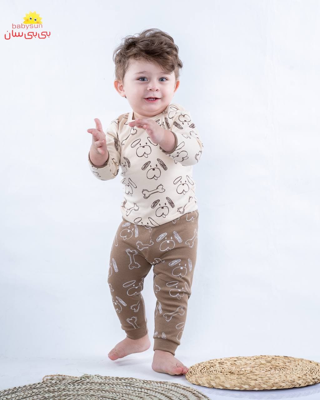 سرویس باز پنبه پسرانه طرح هاپو