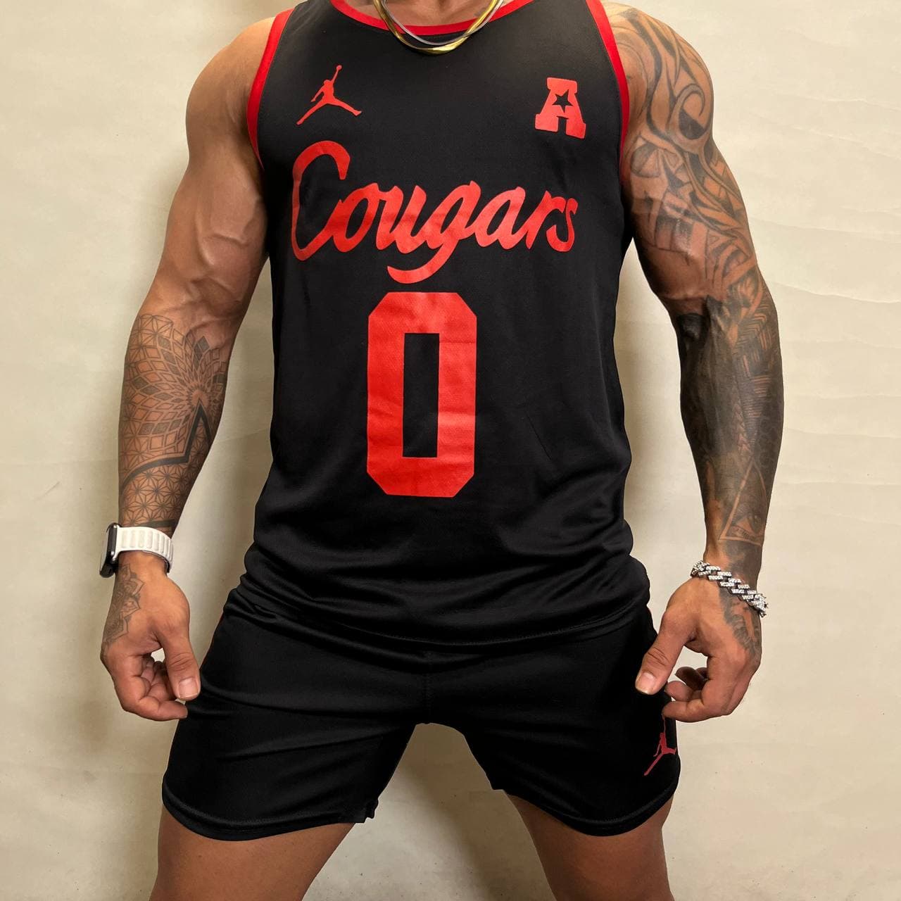 ست رکابی و شلوارک بسکتبالی مردانه COUGARS سوزنی تنفس دار کد 2883