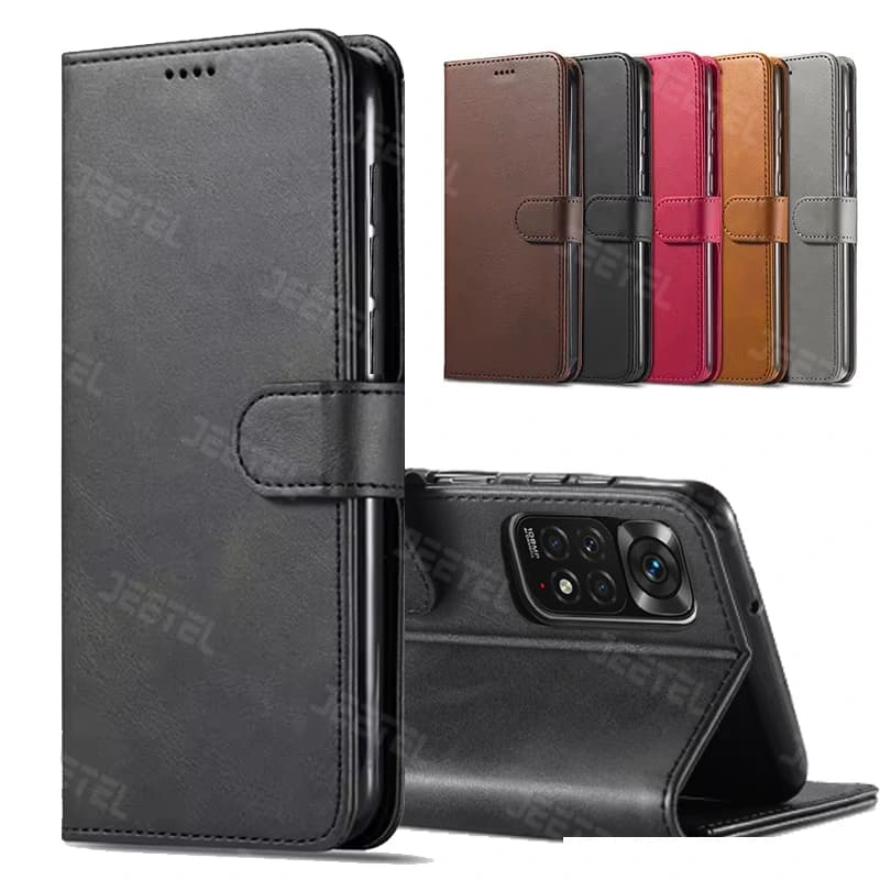 کیف چرمی Xiaomi Redmi Note 11 Pro مدل لپ تاپی جاکارتی دار