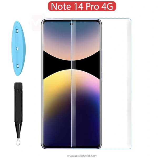 محافظ صفحه یو وی UV 3D Curved Glass | Redmi Note 14 Pro 4G