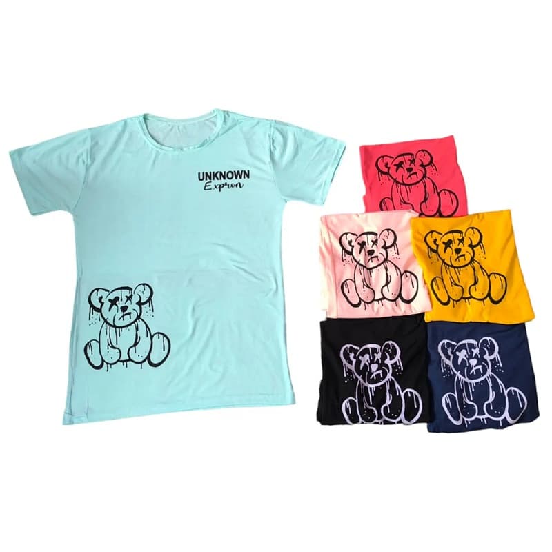 تیشرت نخی ویسکوز سایز 38 تا 44 طرح چاپ