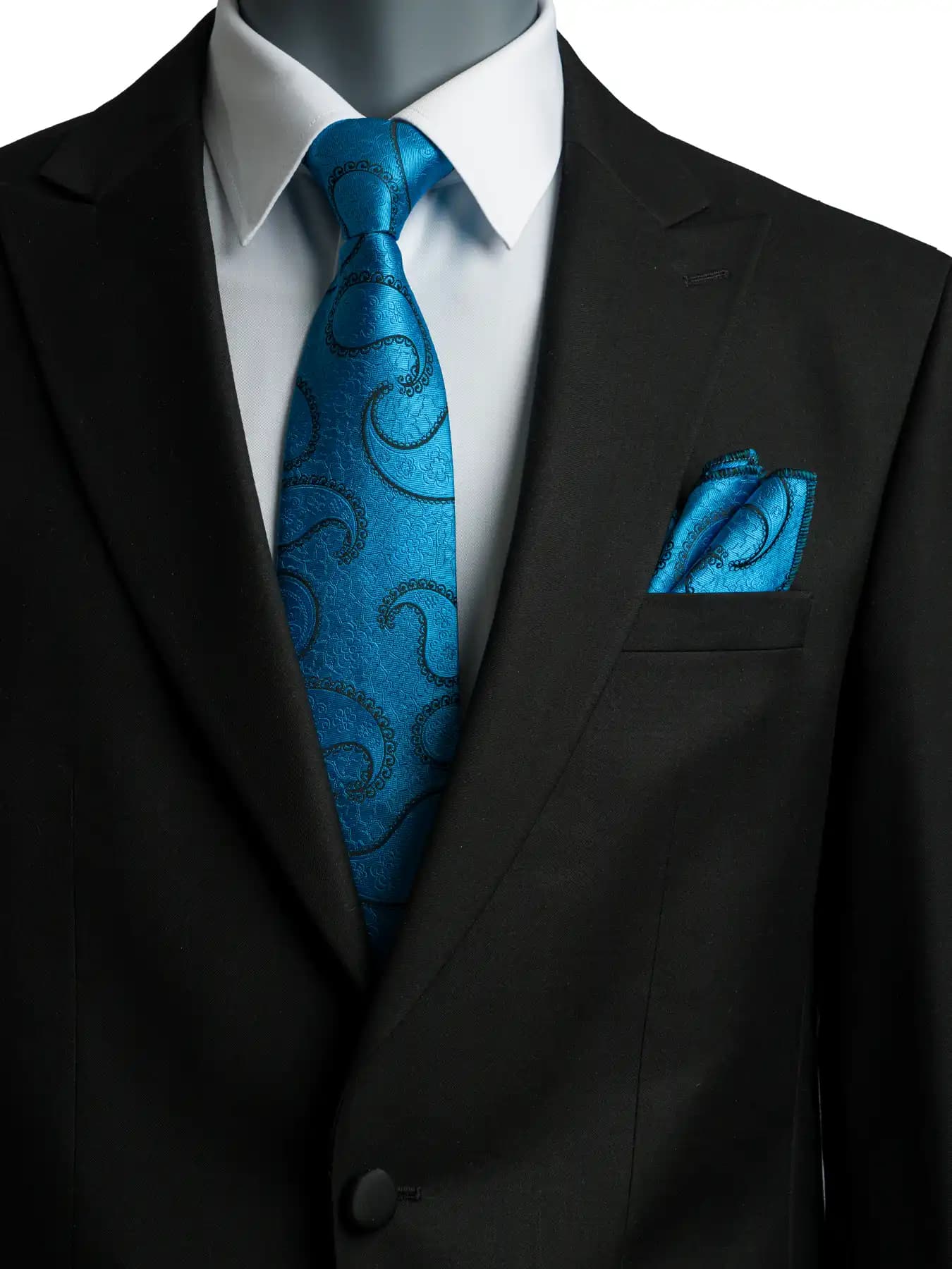 کراوات طرح بوته جقه ای آبی ال سی من