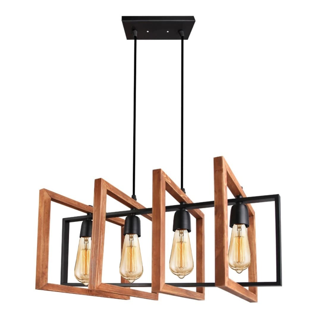 لوستر چهار شعله چشمه نور کد A1338/4BK مشکی