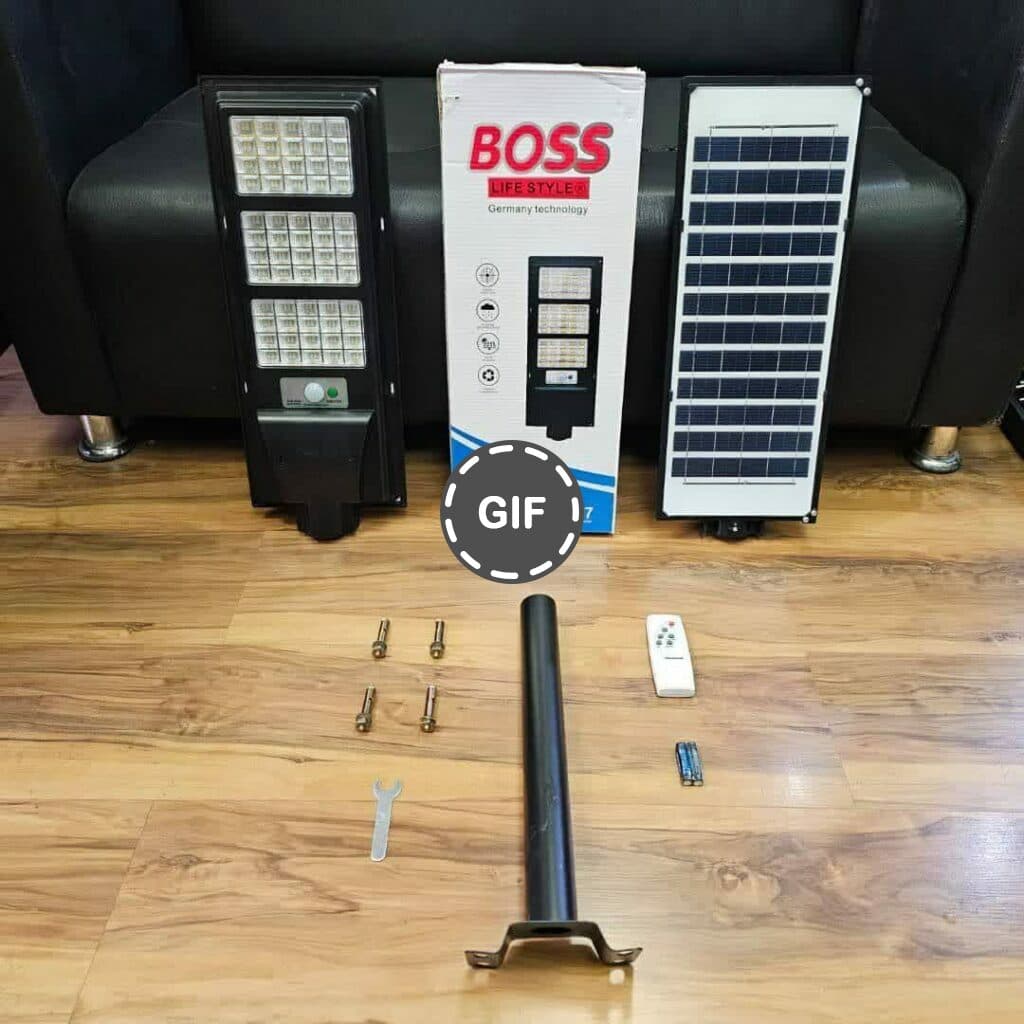 چراغ خورشیدی شارژی LED سه پنل باس مدل HK-LB