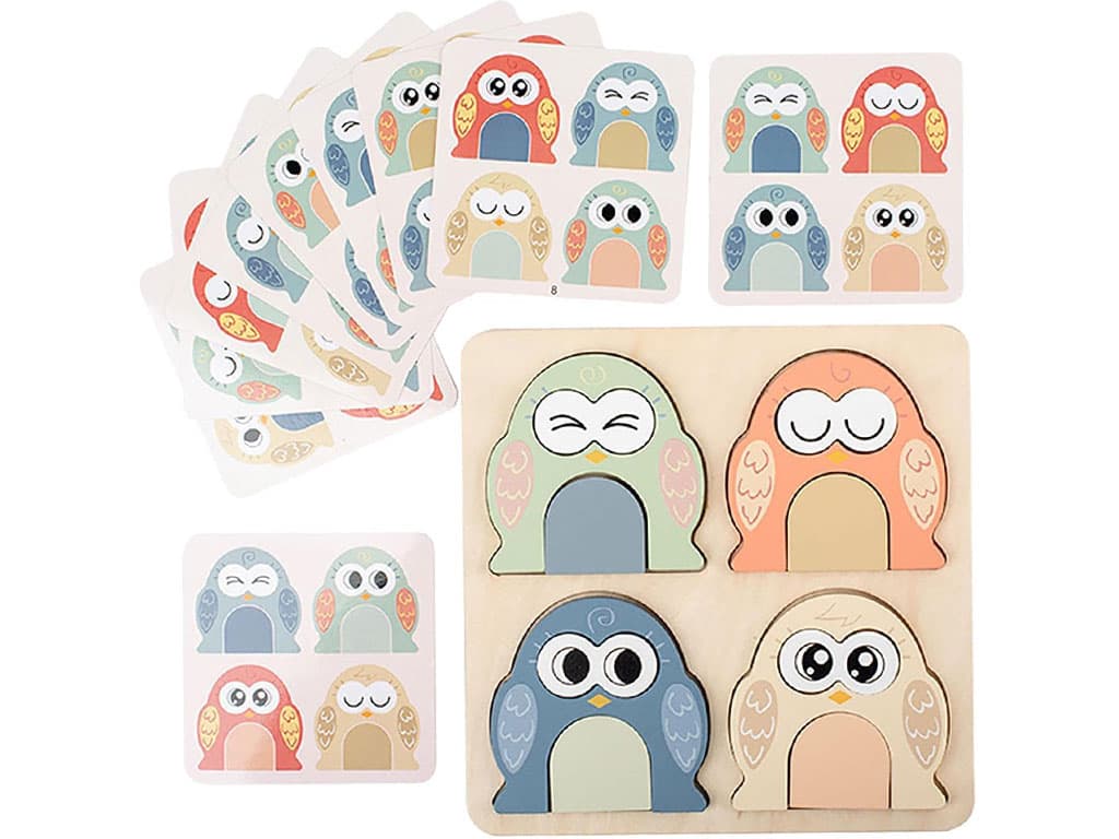 جغد احساسات چوبی اسباب بازی