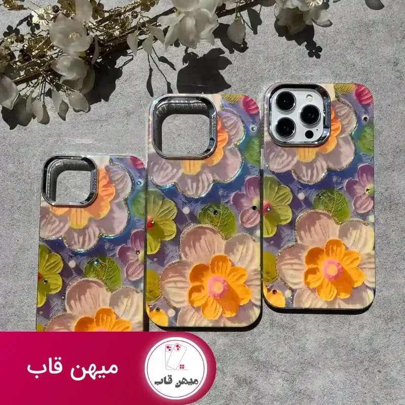 قاب گوشی آیفون آبرنگی گل های بهاری - کد (۸۷۱۹۸)
