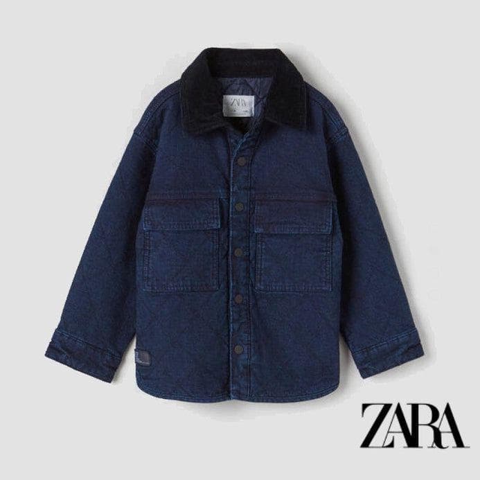 ژاکت کاپشنی جین پسرانه برند زارا zara رنگ سورمه ای