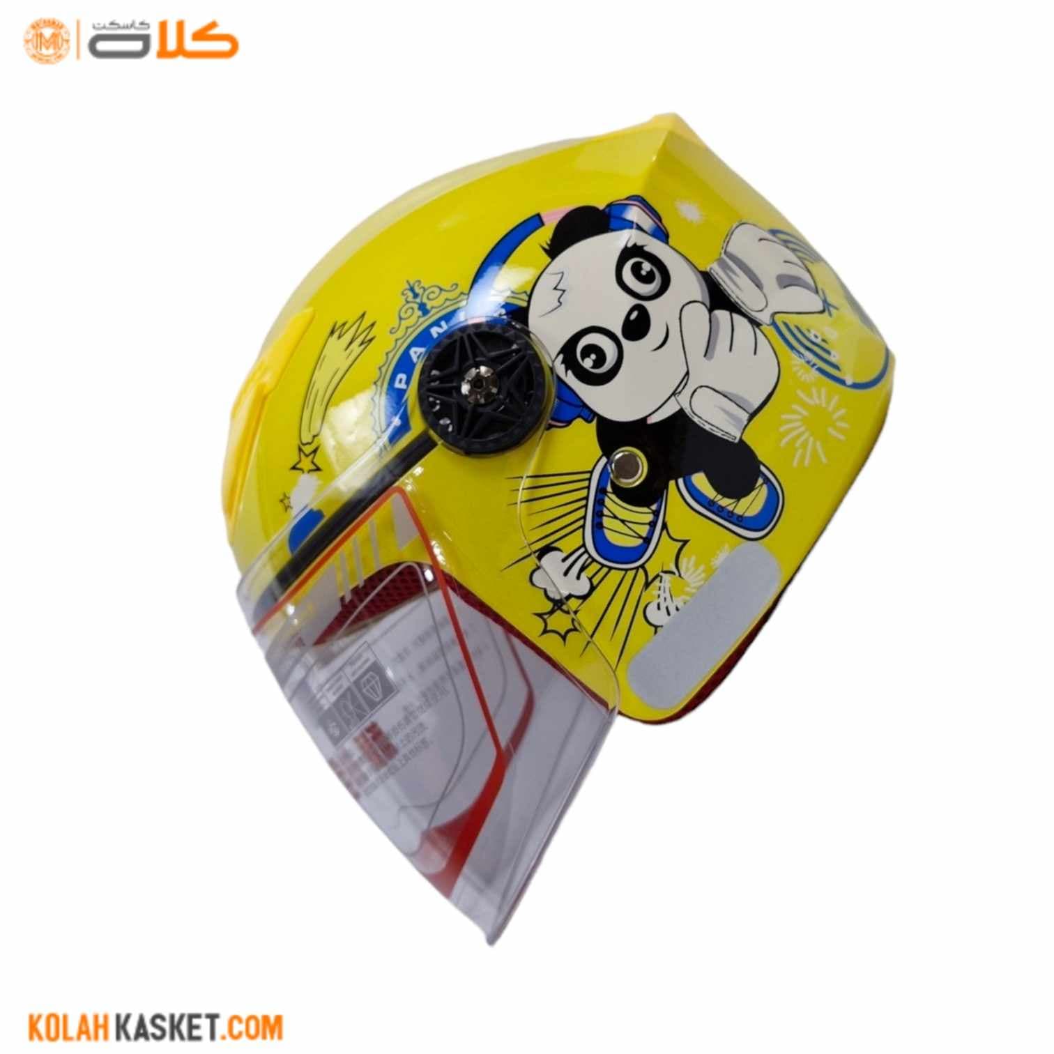 کلاه کاسکت بچگانه زرد بدون فک | Panda کد-10