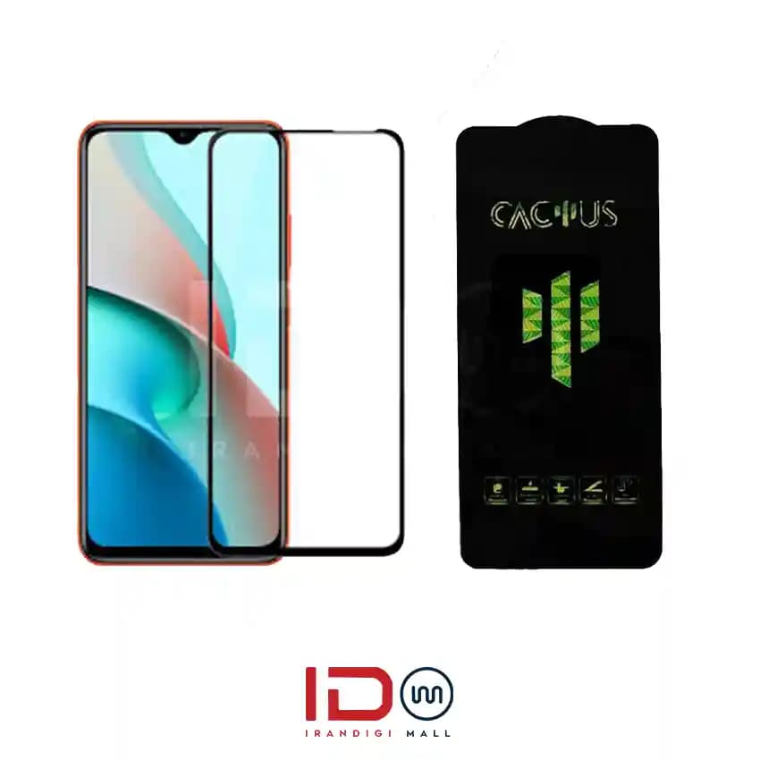 گلس شیشه ای تمام صفحه و فول چسب کاکتوس موبایل POCO M3
