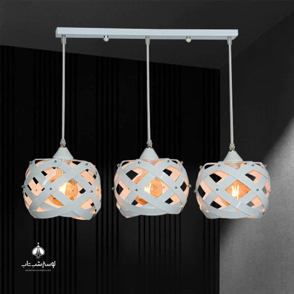 لوستر آویز مدرن خطی سه شعله 574/3 سفید