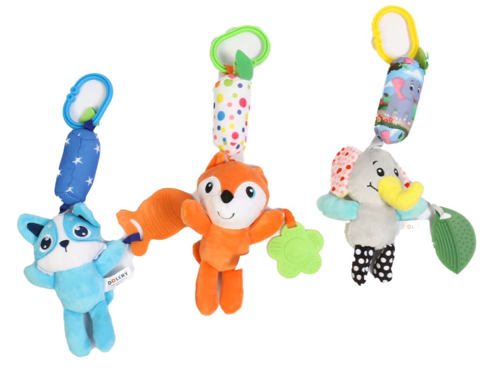 آویز تخت و کریر دندانگیر دار عروسکی جغجغه ای دولری Dolery