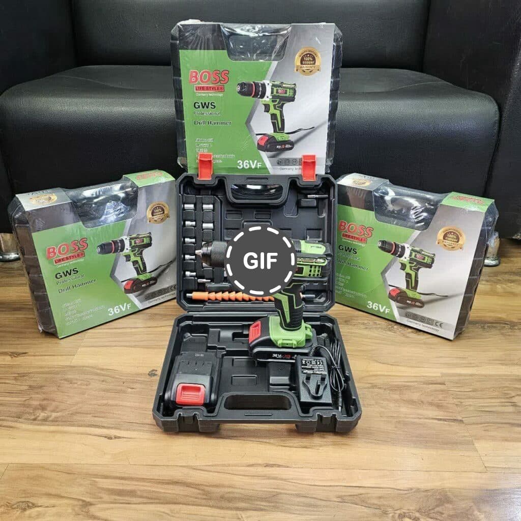 مجموعه دریل شارژی چکشی ۳۶ ولت باس مدل Bs36v