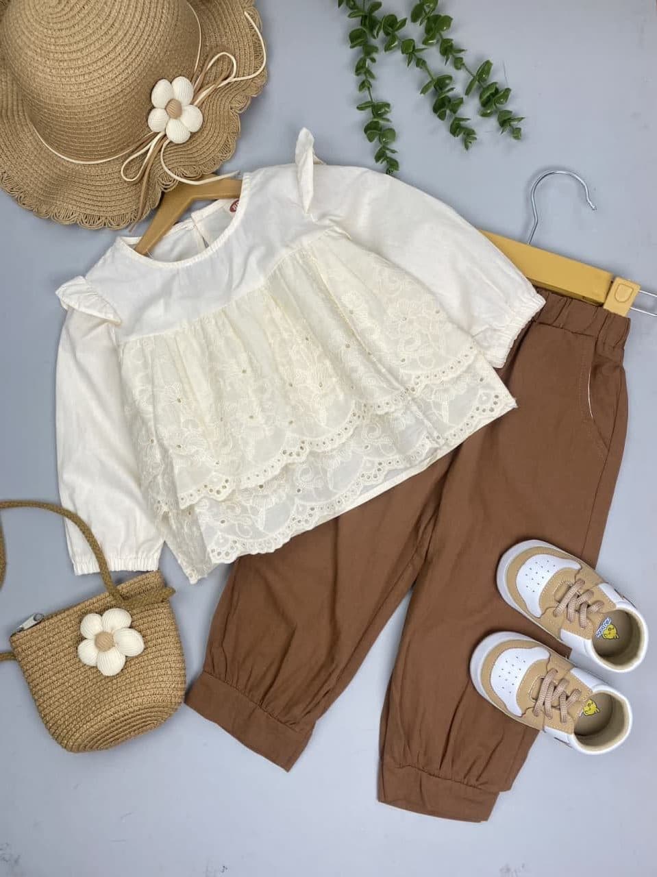 شومیز دانتل وارداتی و شلوار کتان