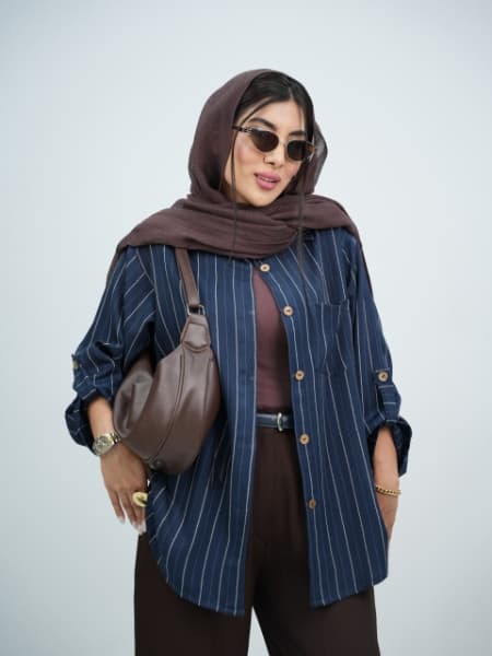 شومیز راه راه آستین پاگون قاصدک کد6216