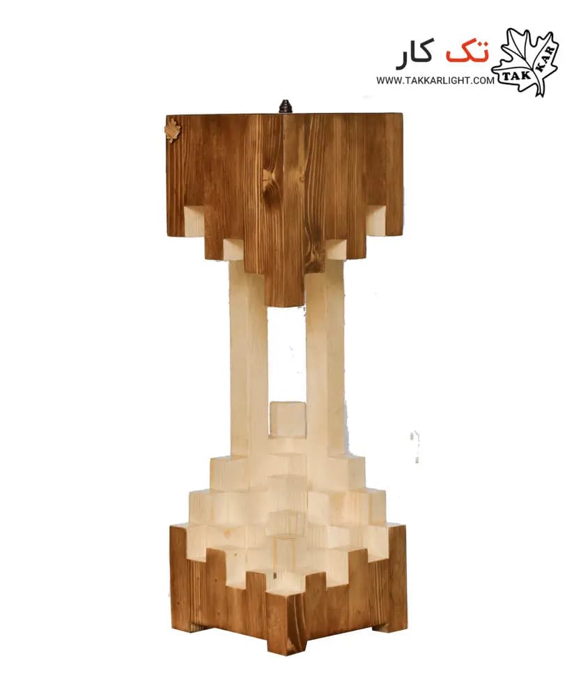 آباژور چوبی رومیزی هندسی