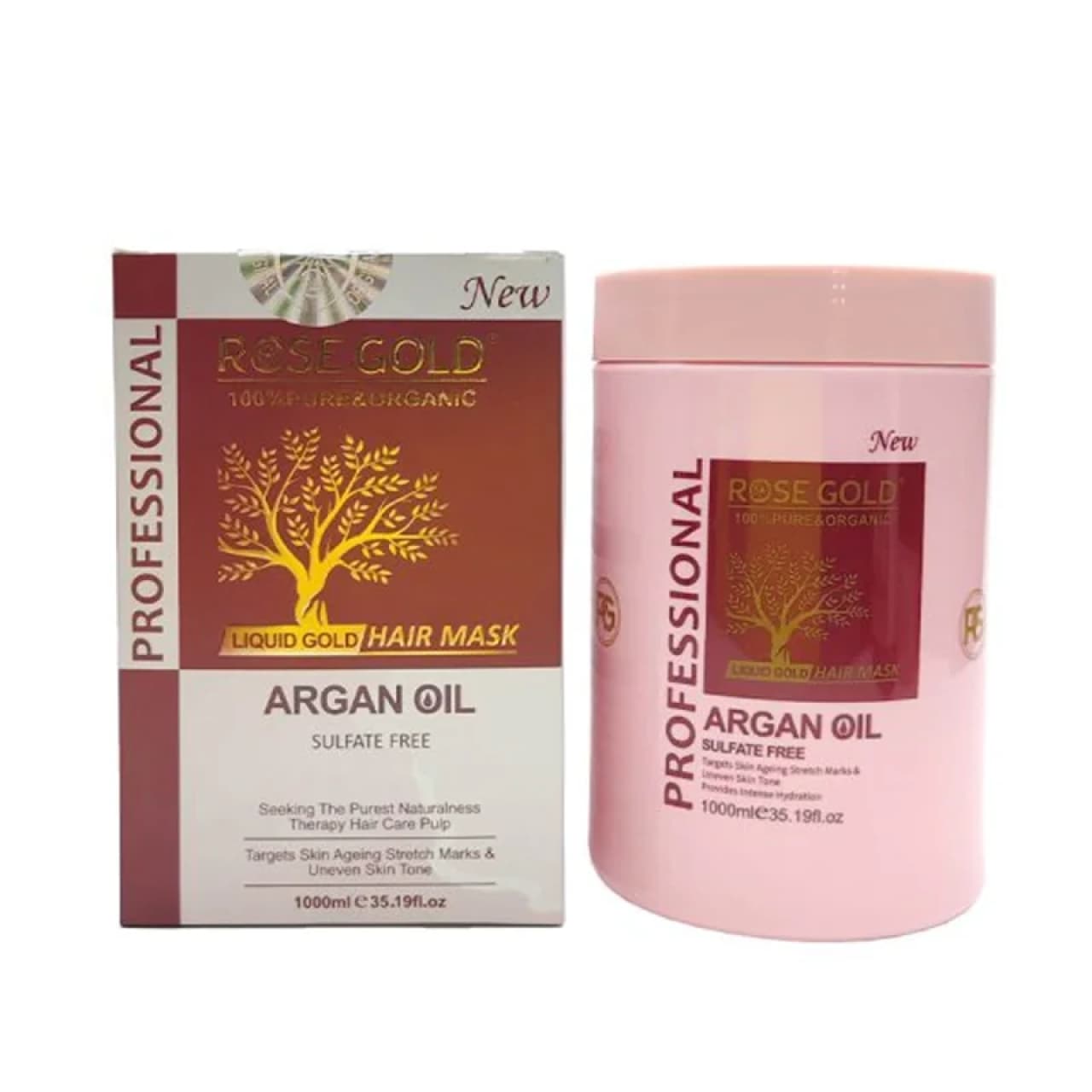 ماسک مو آرگان رزگلد Rose Gold حجم 1000 میلی لیتر