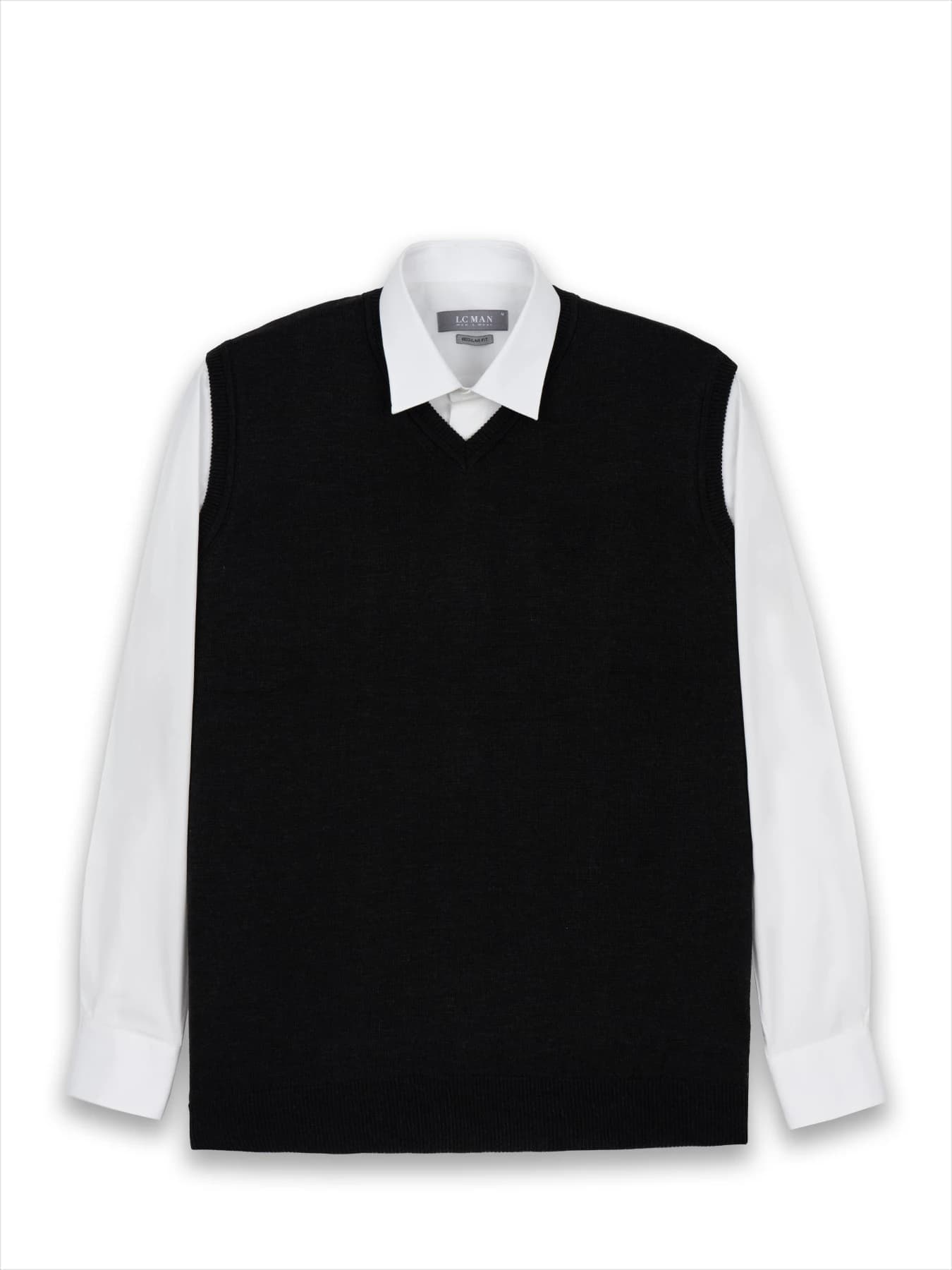 ژیله بافت یقه هفت ساده زغالی