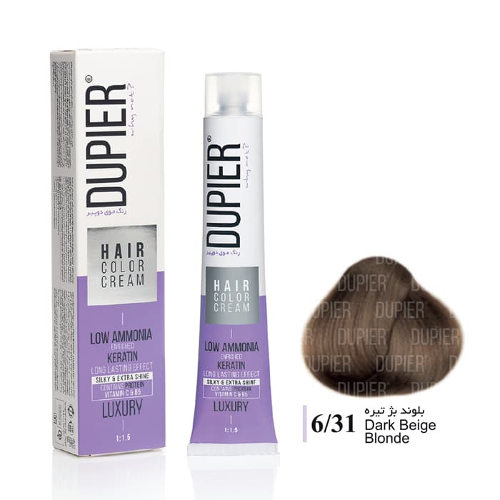 رنگ مو دوپیر بلوند بژ تیره 6.31 حجم 100میل