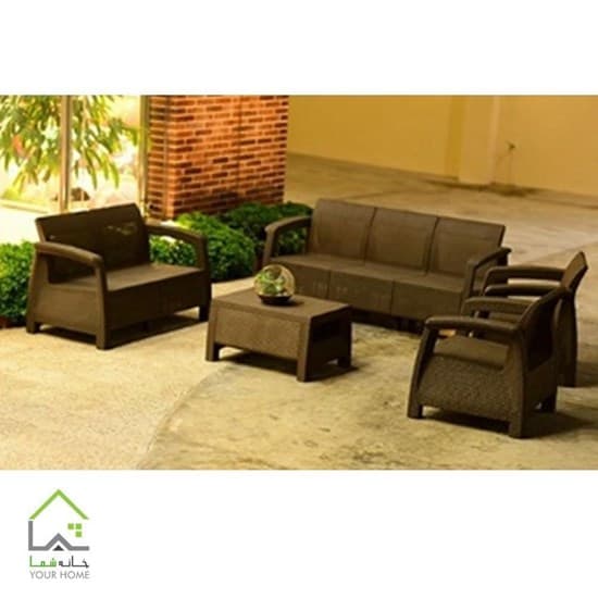 میز و صندلی حصیری ست کامل (7نفره)