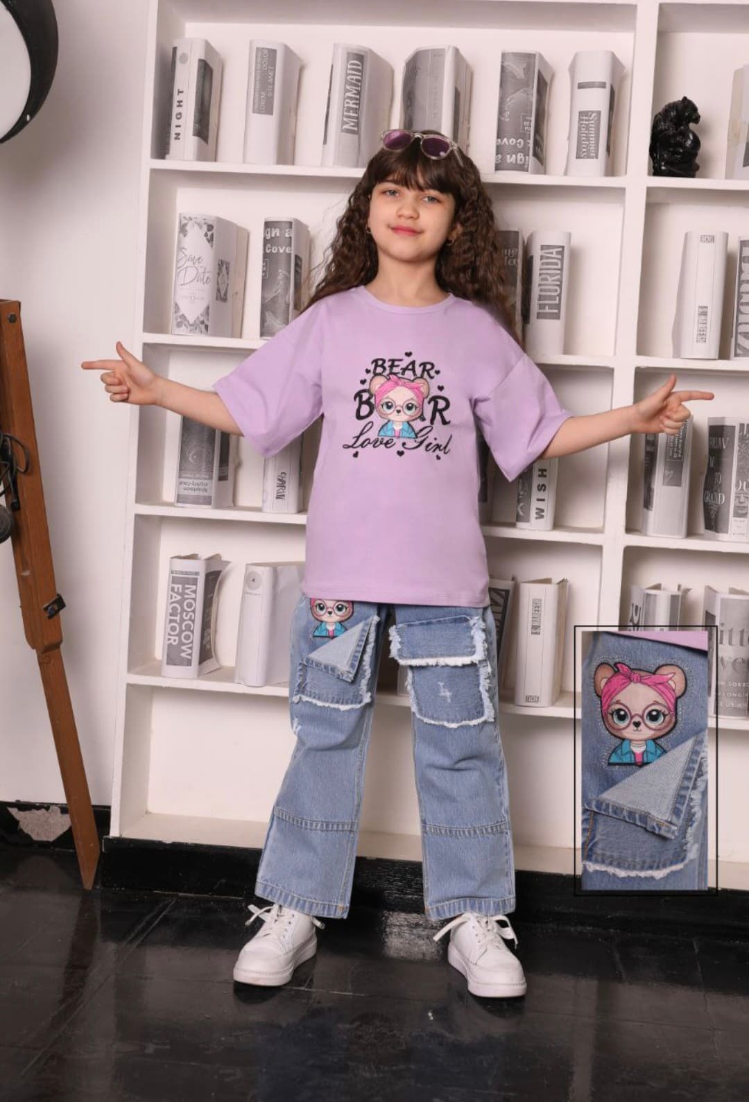 ست تیشرت شلوار جین دخترانه مناسب ۱ تا ۸ سال شناسه: ۷۴۲