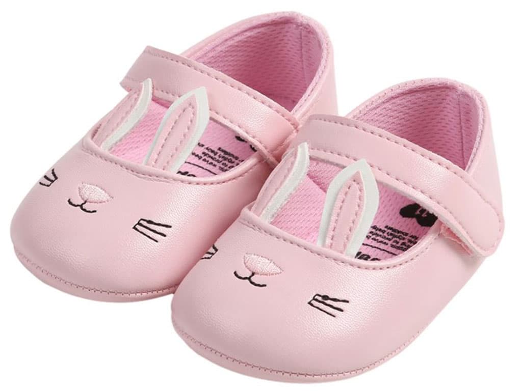 پاپوش استپ دار نوزادی دخترانه رنگ صورتی طرح خرگوش