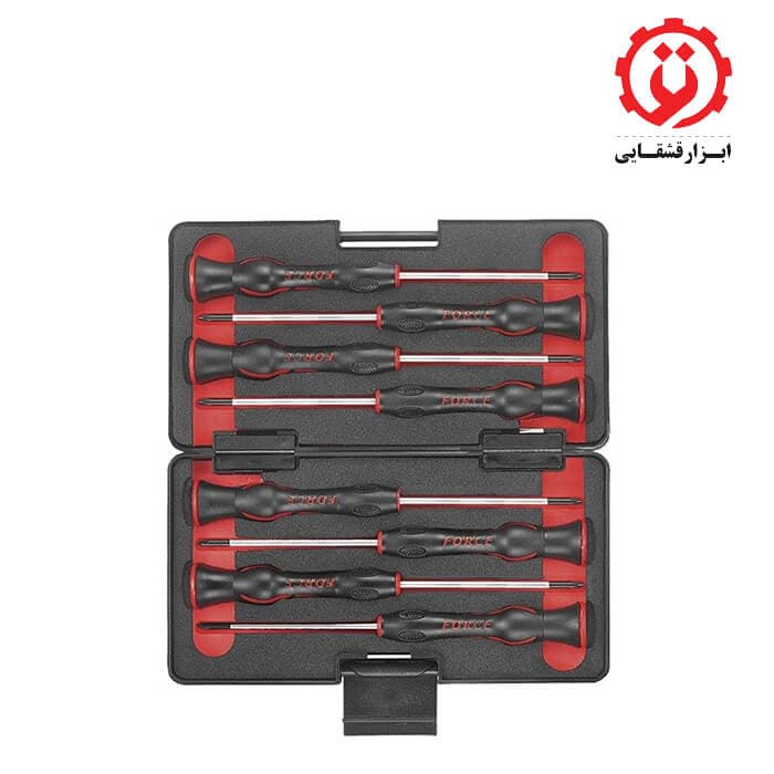 جعبه پیچ گوشتی ساعتی تخت و چهارسو 8 عددی فورس مدل 2087A
