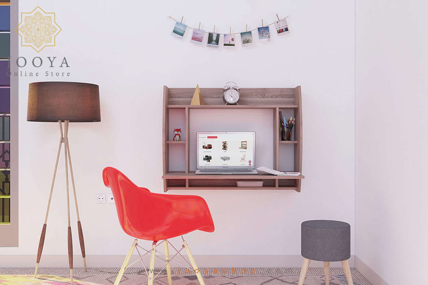 میز تحریر دیواری کمجا کاج مدل WT 507