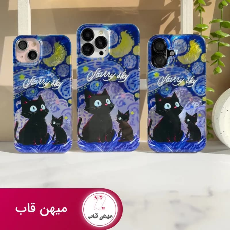 قاب گوشی آیفون گربه ون گوگ - کد (۶۹۷۰۷)