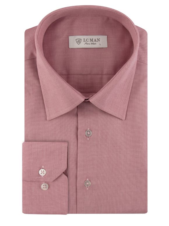 پیراهن مردانه صورتی آستین بلند ال سی من 032