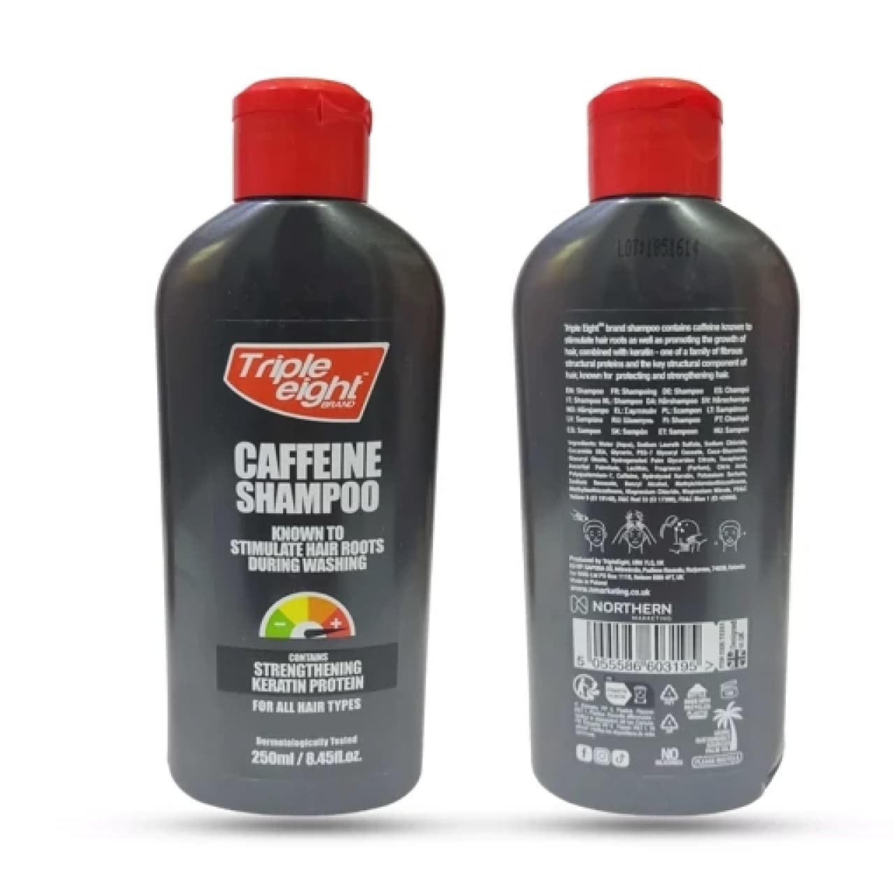 شامپو 8 کاره تریپل ایت حاوی کافئین و کراتین ضد ریزش حجم 250 میل