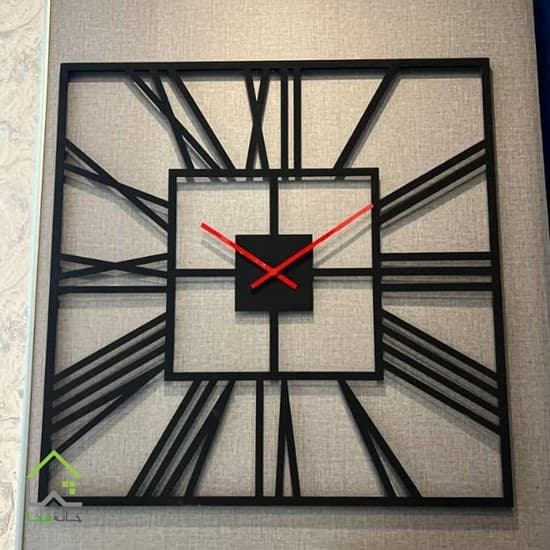 ساعت دیواری فلزی مربعی روبیک