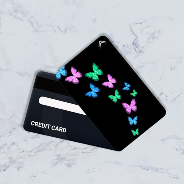 استیکر کارت بانکی مدل فانتزی پروانه کد CAF642-K