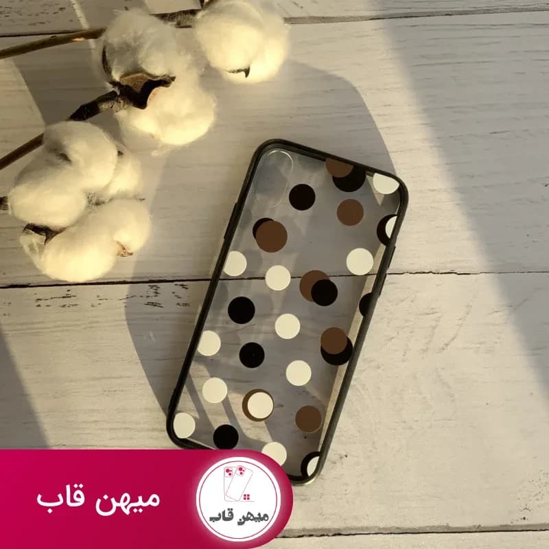 قاب موبایل آیفون خال خالی بی رنگ توپی ژله ای - کد (۹۹۳۶۸)