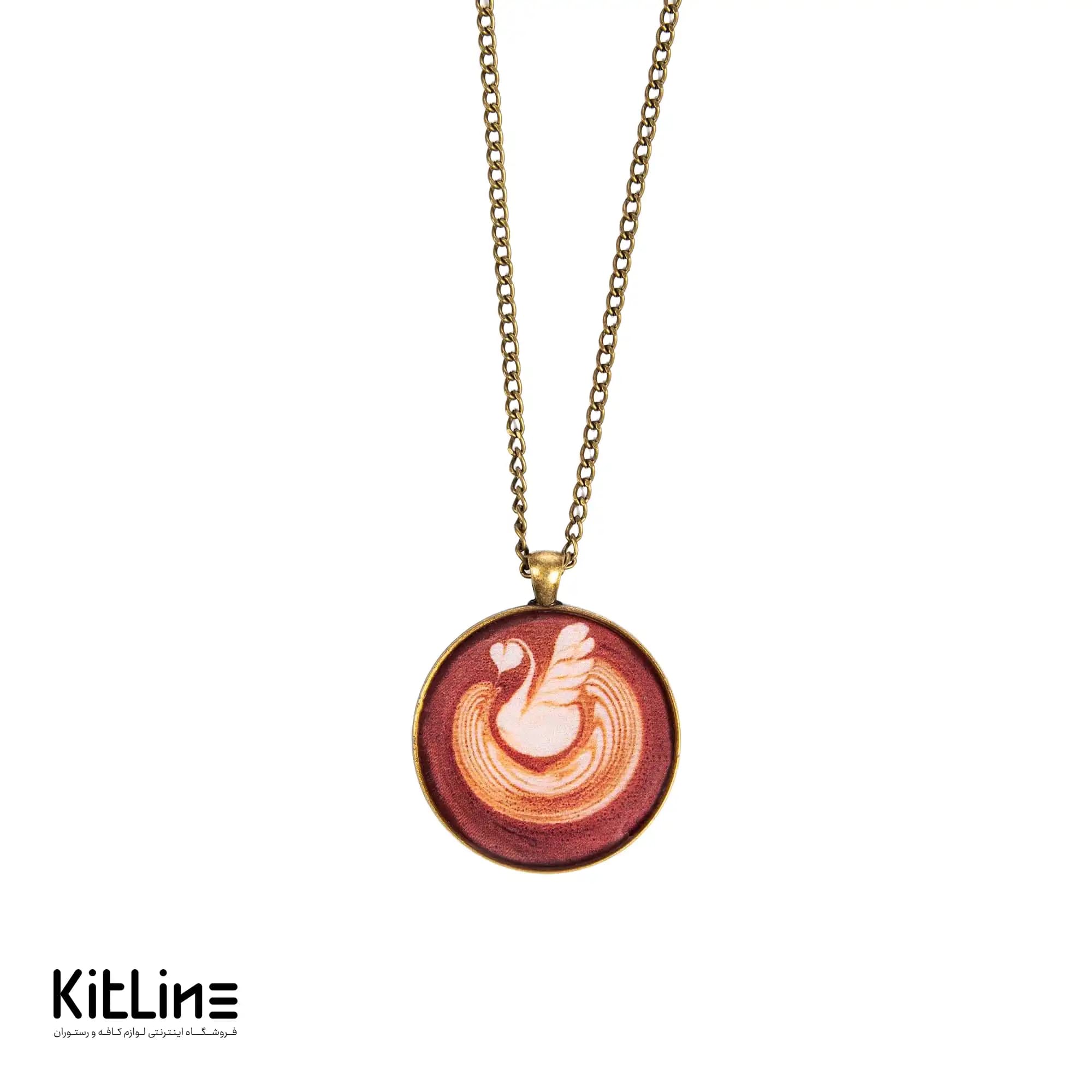 گردنبند بند زنجیری با آویز لاته آرت طرح قو