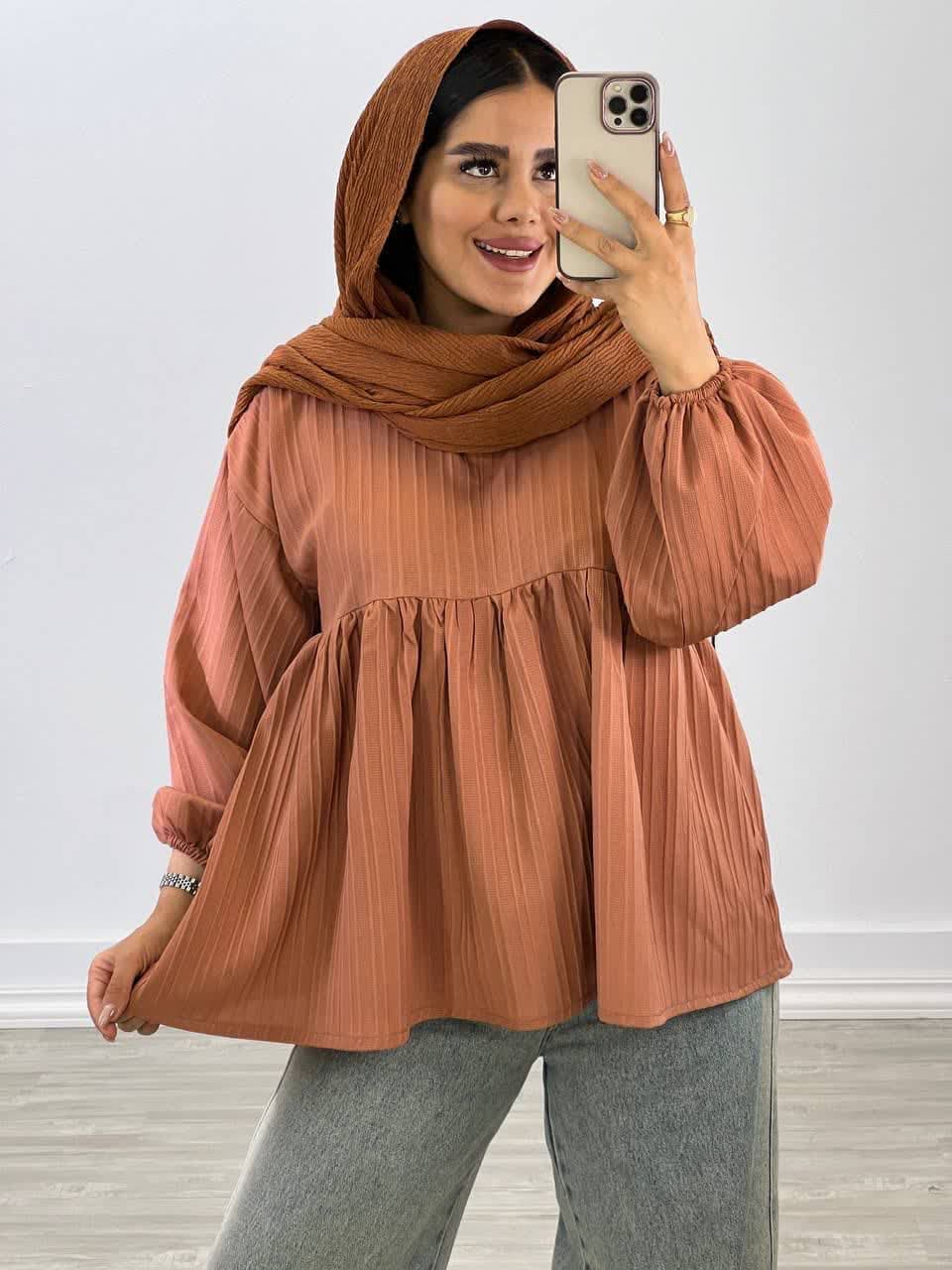 شومیز مانتویی مدل عروسکی 4662