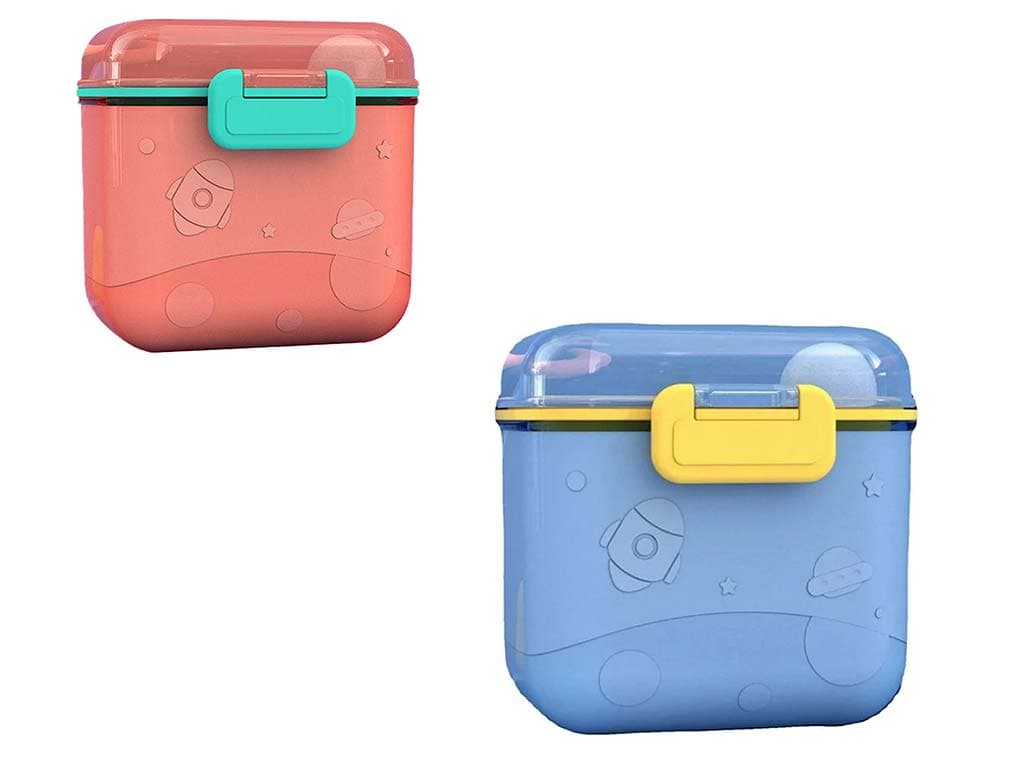 ظرف ذخیره شیر خشک پیمانه دار 480 ml نوزادی و انبار غذای کودک طرح فضا jiayi