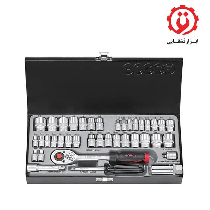 جعبه بکس 39 پارچه اینچ و میلیمتر 1/4,3/8درایو 6پر فورس مدل 5-3391