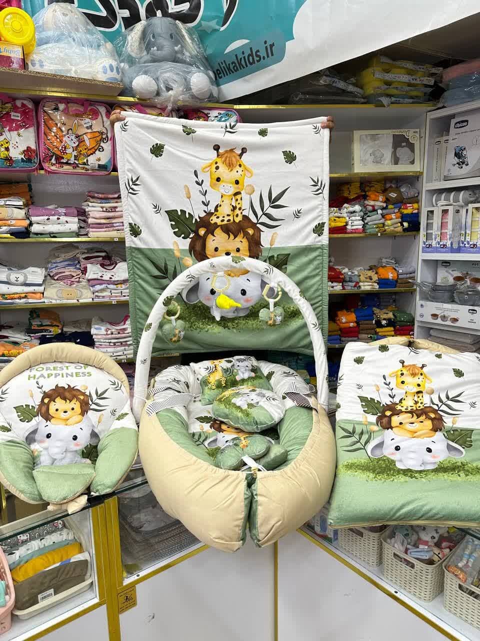 تشک لبه دار هفت تکه طرح شیر جنگل نوزادی و کودک کد 21049