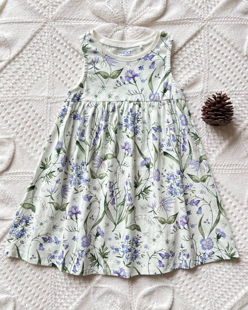 پیراهن نخی گلدار بنفش next