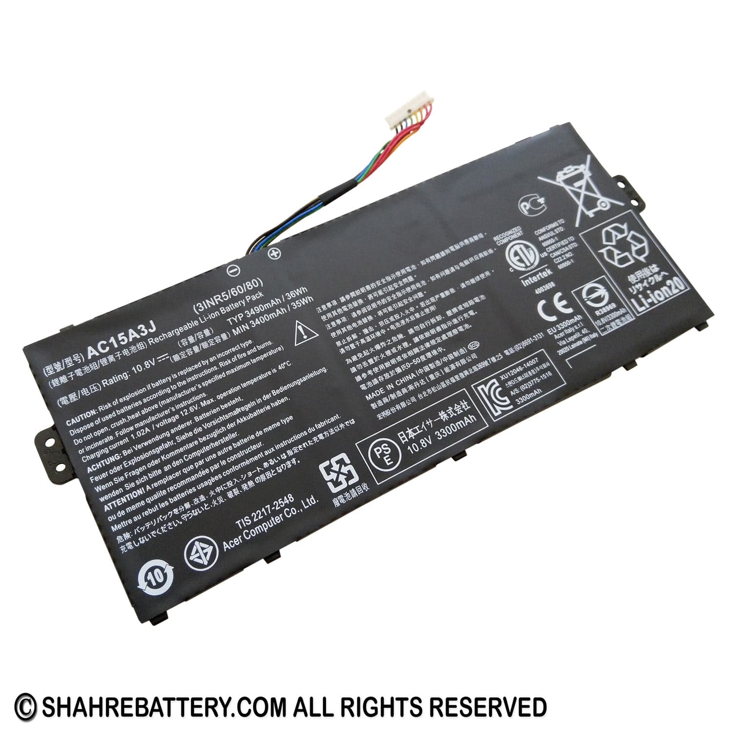 باتری اورجینال لپ تاپ ایسر Acer Chromebook 11 R11 311 511 AC15A3J