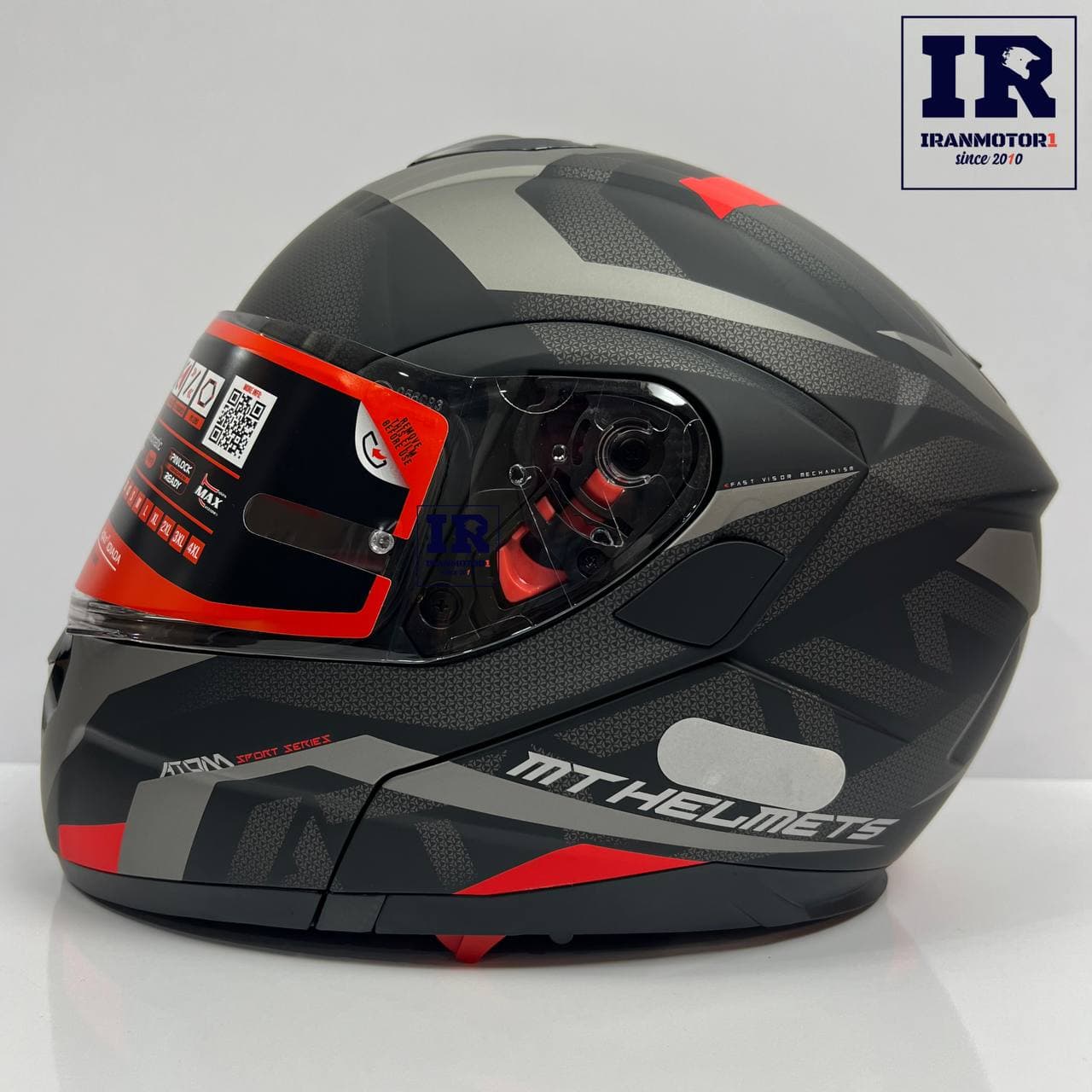 کلاه کاسکت فک متحرک mt ام تی طوسی آبی فیروزهای