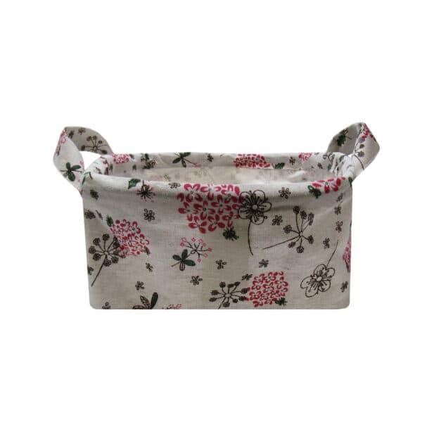 رزالین باکس دسته دار 20*20 زمینه کرم گل دار کوچک