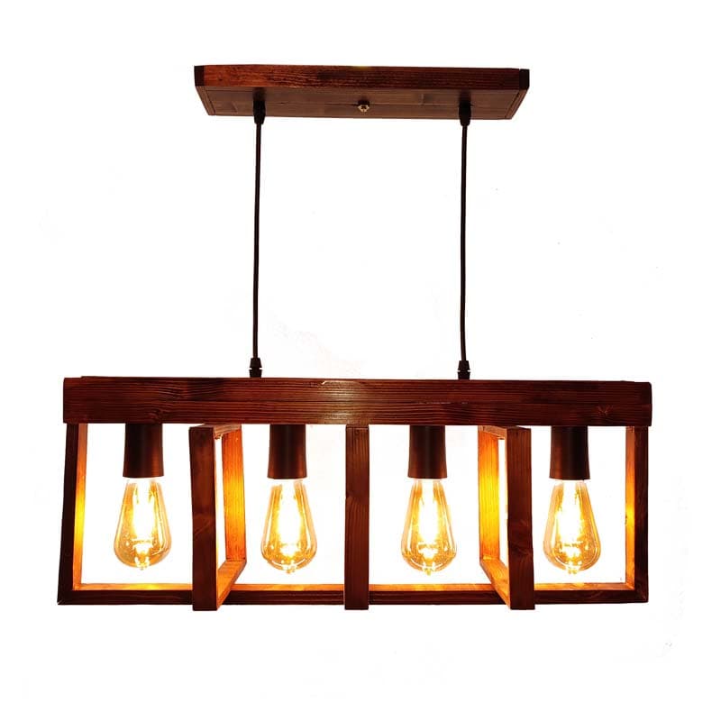 لوستر چوبی 4 شعله طرح کانتر