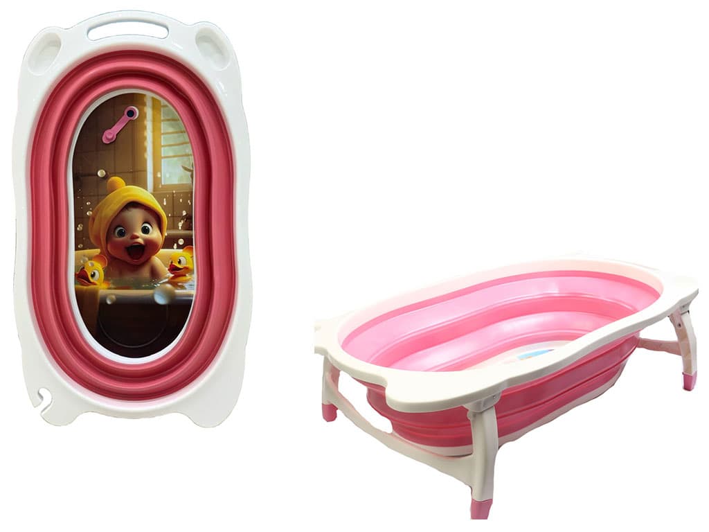 وان حمام نوزاد و کودک صورتی رنگ مدل تاشو برند یوشیتا