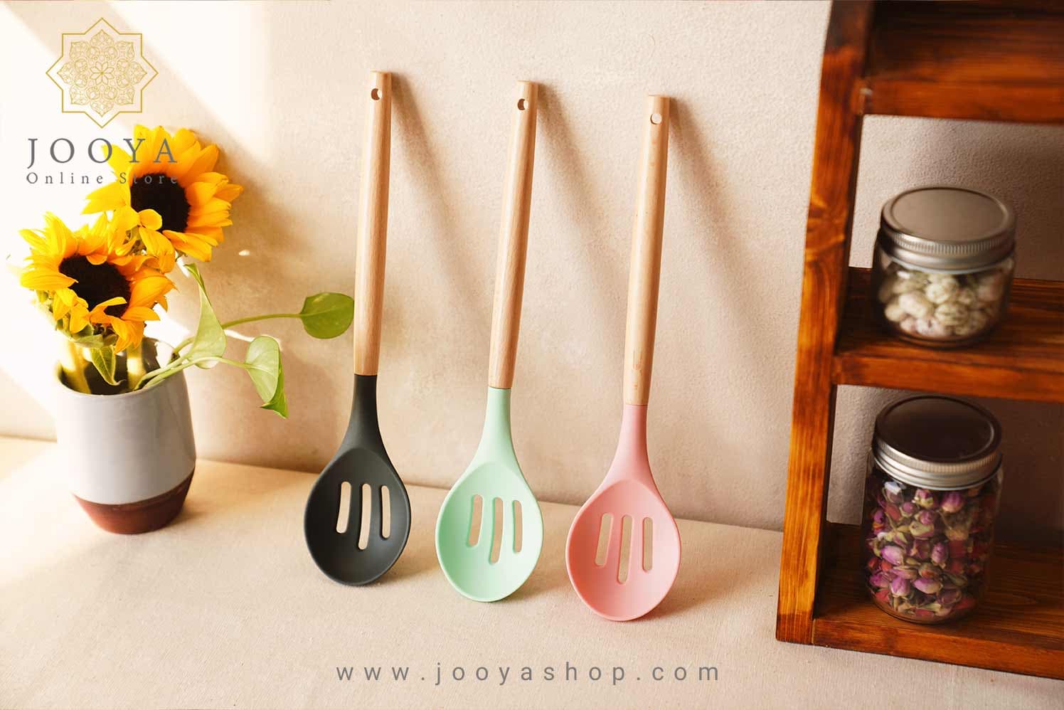 قاشق بزرگ شیاردار سیلیکونی سونا