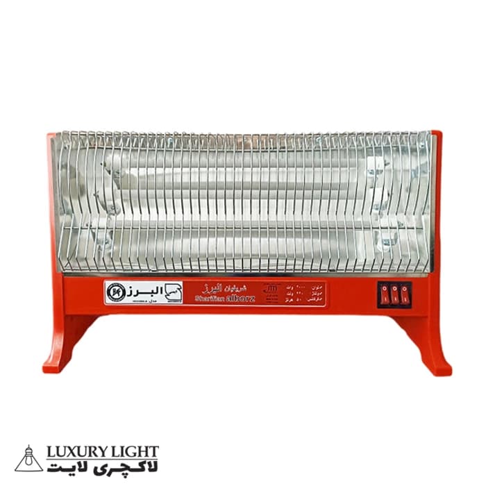 بخاری برقی 3 شعله 2000 وات بدون فن البرز شیشه ای